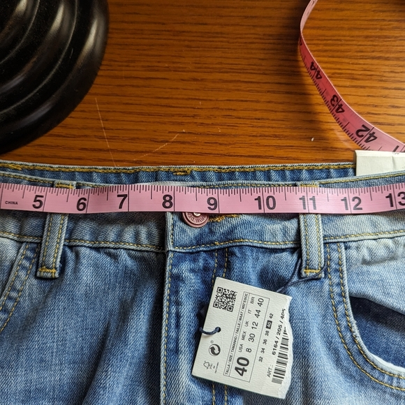 Zara Basic Z1975 Denim Jeans NWT 8 Distressed Patched High Waisted Boyfriend - Picture 8 of 8